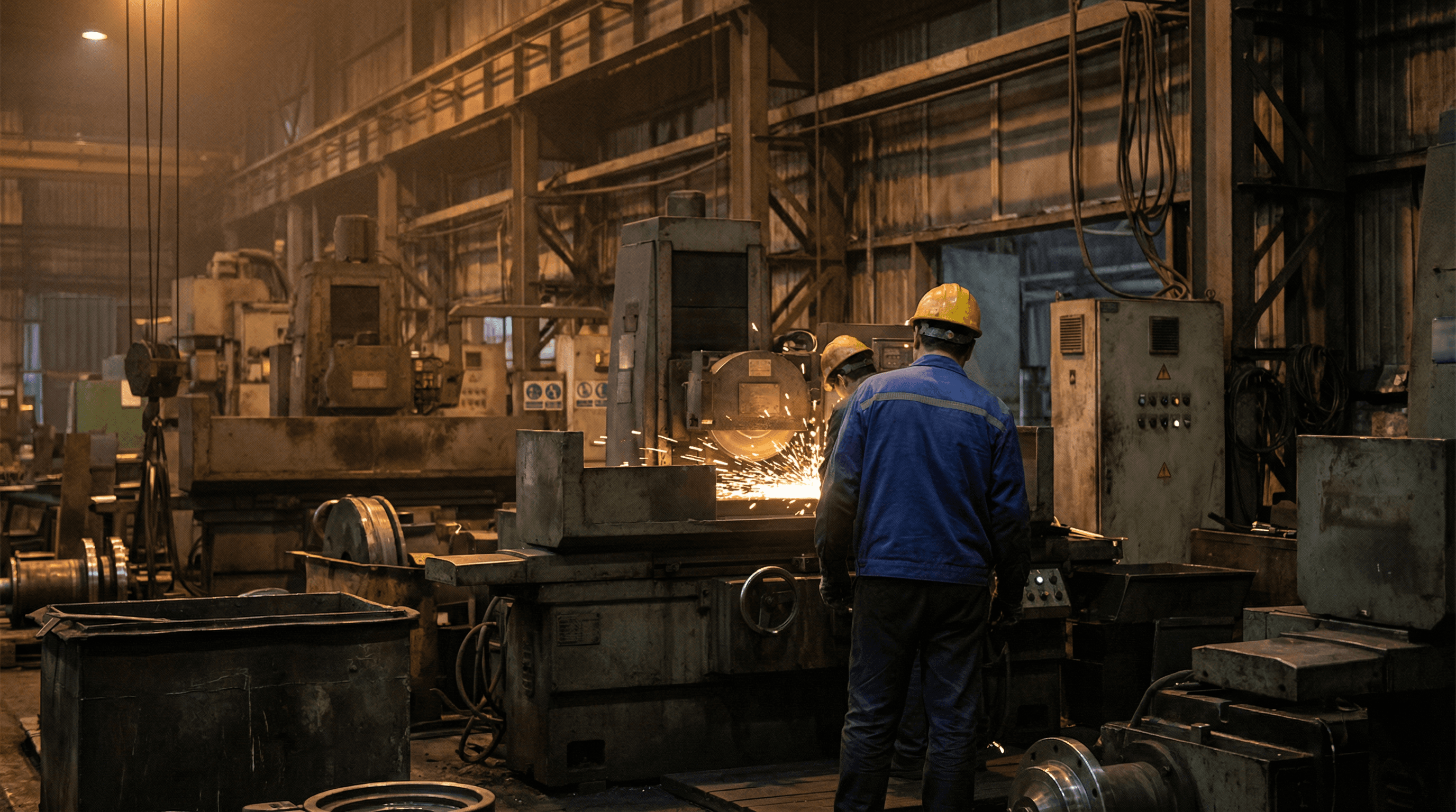 工場で働く男性の後ろ姿