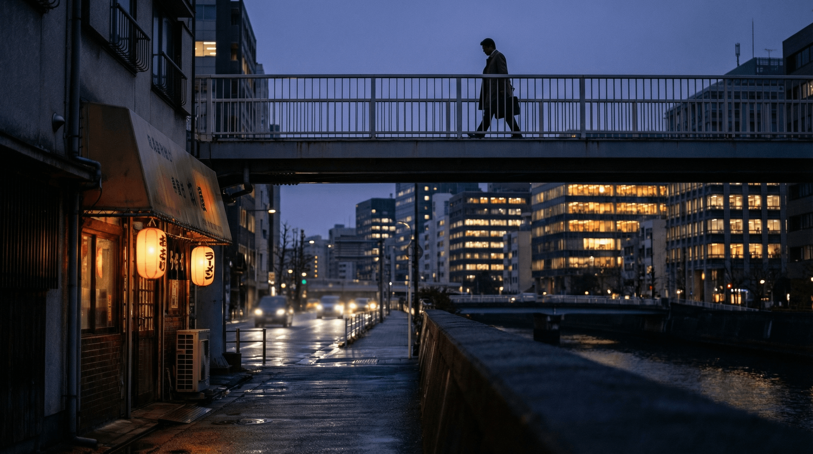 夜景・帰宅の後ろ姿